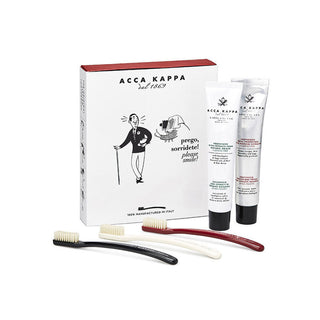 Kit Regalo 3 Spazzolini da Denti Vintage + 2 Dentifrici Acca Kappa