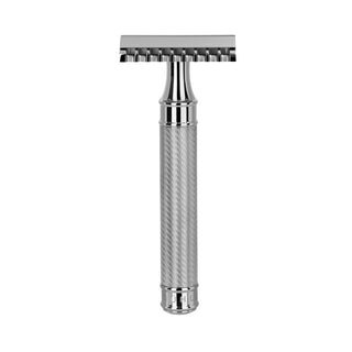 Rasoio da Barba Double Edge Inox Lucido Grande Dentato R41 GS Muhle