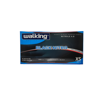 Guanti Black Nitro Walking senza polvere in Nitrile Xsmall 100 Pz