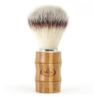 Pennello da Barba Sintetico Finto Tasso Manico Bamboo Omega 46831