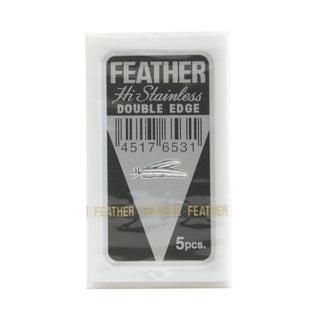 Lama Feather Double Edge Hi Stainless 1 pacchetto da 5 lame